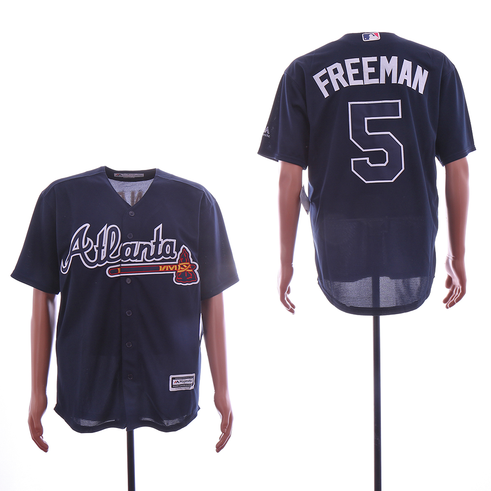 Men Atlanta Braves #5 Freeman Black MLB Jerseys